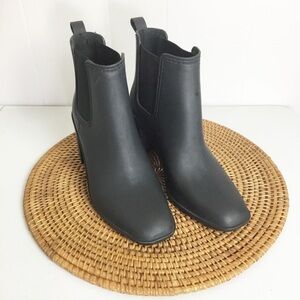 Jeffrey Campbell Heeled Black Rain Boots Shoes Size 9 Booties
